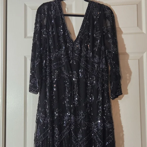 Roaman's Black Sequin Long Sleeve Dress - Picture 3 of 4